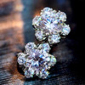 STUD EARRINGS HIGH-END EXQUISITE PETAL ZIRCON